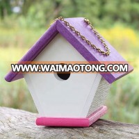 Handmade Wood Recycled Garden Hanging Wren Bird House