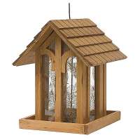 Creative Solid Wood Hanging Bird Feeder Outdoor Garden seeds Clear Window wood Wild Bird Feeders