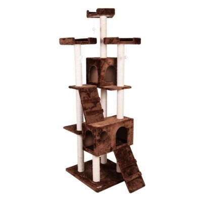 Factory Supplier Customized Design Plush Wooden Pet Condo Cat Tree Tower Cat ClimbTree