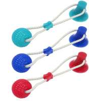 Pet Suction Cup Tug Pet Molar Bite Ball Toy Pet Rope Chew Ball Dog Cleaning Teeth Chew Bite Ball Toy