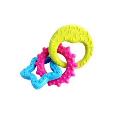 Pet rubber toy Tricolor star ring rubber Dog toy Pets daily necessities