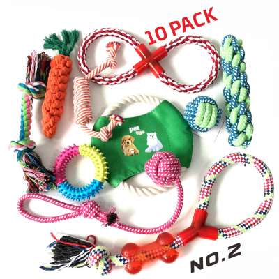 Factory wholesale price dog toys chew toys rope dog rope toys set F00A88 10 pack