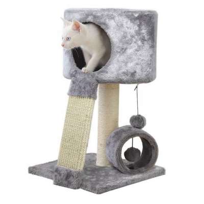 Wholesale Custom Big Size Grey Lambswool Cat Tree